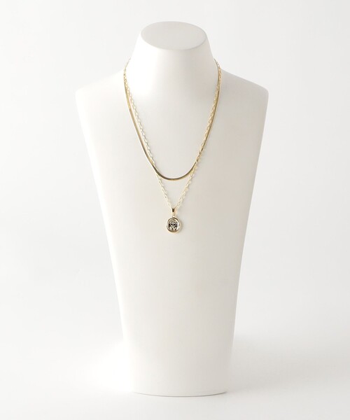 green label relaxing（グリーンレーベルリラクシング）の「スネークチェーン＆コイン 3WAY ネックレス（ネックレス・レディース・シルバー/ゴールド・FREE）」の6枚目の写真