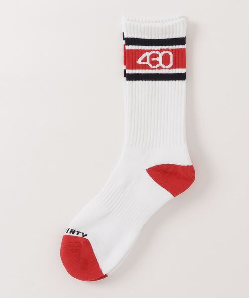 430（フォーサーティ）の「【430】LINE ICON LONG SOX（ソックス/靴下・メンズ・ホワイト系/ネイビー×ホワイト・FREE）」の3枚目の写真