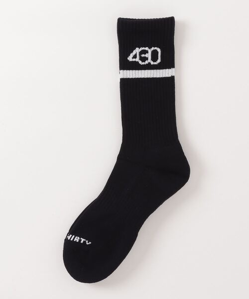 430（フォーサーティ）の「【430】LINE ICON LONG SOX（ソックス/靴下・メンズ・ホワイト系/ネイビー×ホワイト・FREE）」の4枚目の写真
