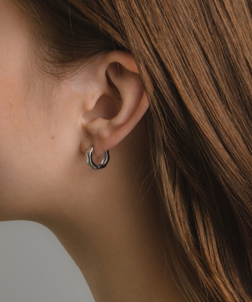 Jeweled Ivy Hexagon Stud : (White CZ)｜ジュエルド・アイビー