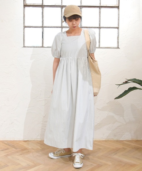 sango（sango）の「スクエアネックワンピース（ワンピース・レディース・ブラック系その他/グレー系その他/ピンク系その他・FREE）」の2枚目の写真