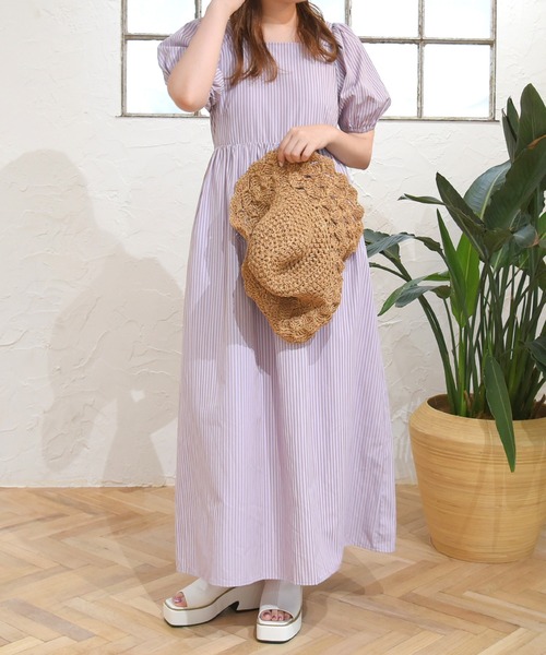 sango（sango）の「スクエアネックワンピース（ワンピース・レディース・ブラック系その他/グレー系その他/ピンク系その他・FREE）」の3枚目の写真