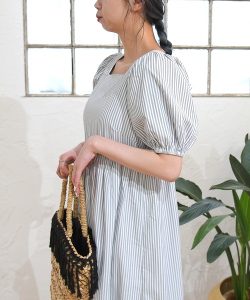 sango（sango）の「スクエアネックワンピース（ワンピース・レディース・ブラック系その他/グレー系その他/ピンク系その他・FREE）」の4枚目の写真