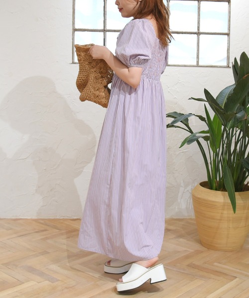 sango（sango）の「スクエアネックワンピース（ワンピース・レディース・ブラック系その他/グレー系その他/ピンク系その他・FREE）」の5枚目の写真