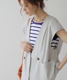 frames RAY CASSIN | WEB限定 リネンブレンドノーカラージレ セットアップ着用可(ベスト)