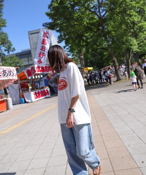 ZIP FIVE(ジップファイブ)の「【ZIP FIVE】韓国ヴィンテージ風 フロントバックロゴ 半袖Tシャツ(Tシャツ/カットソー・レディース・ホワイト系/ブラック系/ホワイト/グリーン/ネイビー/ホワイト系1/オートミール/ロイヤルブルー/ブラック・MEDIUM/LARGE)」の12枚目の写真