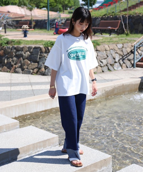 ZIP FIVE(ジップファイブ)の「【ZIP FIVE】韓国ヴィンテージ風 フロントバックロゴ 半袖Tシャツ(Tシャツ/カットソー・レディース・ホワイト系/ブラック系/ホワイト/グリーン/ネイビー/ホワイト系1/オートミール/ロイヤルブルー/ブラック・MEDIUM/LARGE)」の15枚目の写真