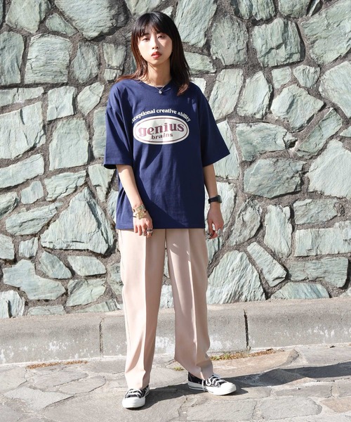 ZIP FIVE(ジップファイブ)の「【ZIP FIVE】韓国ヴィンテージ風 フロントバックロゴ 半袖Tシャツ(Tシャツ/カットソー・レディース・ホワイト系/ブラック系/ホワイト/グリーン/ネイビー/ホワイト系1/オートミール/ロイヤルブルー/ブラック・MEDIUM/LARGE)」の19枚目の写真