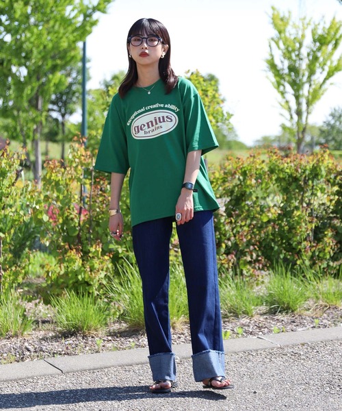 ZIP FIVE(ジップファイブ)の「【ZIP FIVE】韓国ヴィンテージ風 フロントバックロゴ 半袖Tシャツ(Tシャツ/カットソー・レディース・ホワイト系/ブラック系/ホワイト/グリーン/ネイビー/ホワイト系1/オートミール/ロイヤルブルー/ブラック・MEDIUM/LARGE)」の20枚目の写真