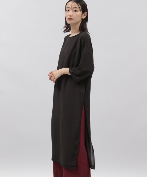 LAKOLE（ラコレ）の「シアーエルボースリーブワンピース / 296002（ワンピース・レディース・ブラック/グリーン/オフホワイト・MEDIUM/SMALL）」の3枚目の写真