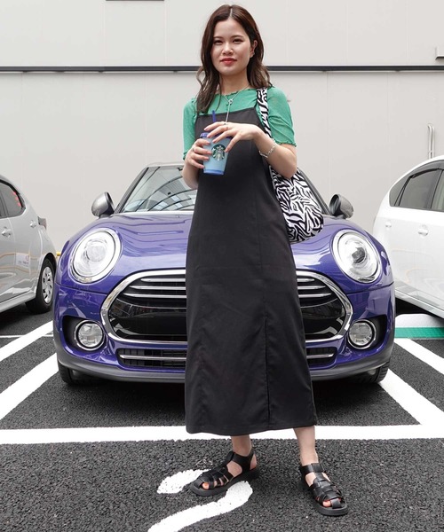 CORNERS(コーナーズ)の「スリットキャミワンピース(ワンピース・レディース・ブラック/ブラウン/アイボリー・S/M/L)」の9枚目の写真