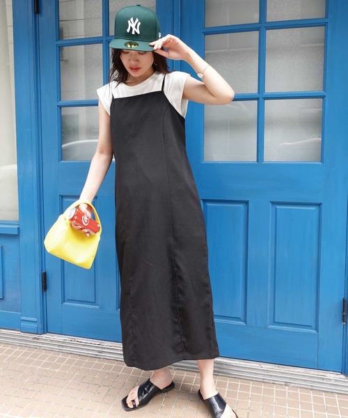 CORNERS(コーナーズ)の「スリットキャミワンピース(ワンピース・レディース・ブラック/ブラウン/アイボリー・S/M/L)」の8枚目の写真