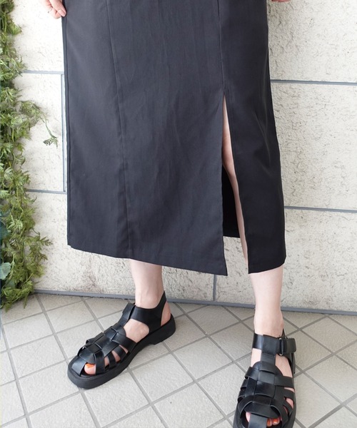 CORNERS(コーナーズ)の「スリットキャミワンピース(ワンピース・レディース・ブラック/ブラウン/アイボリー・S/M/L)」の10枚目の写真