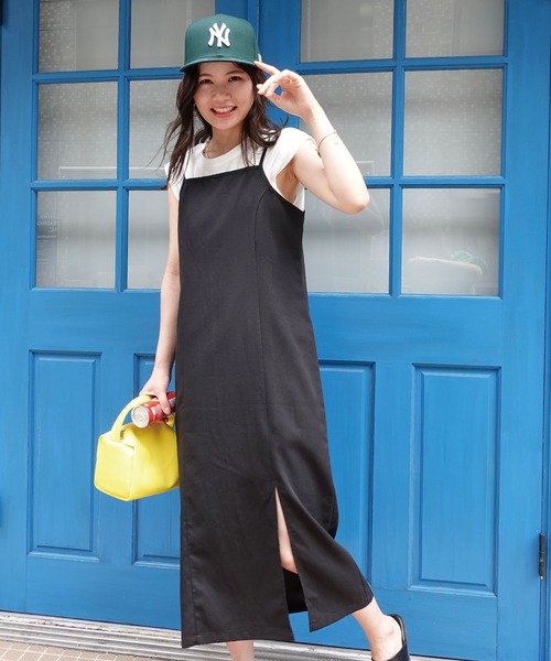 CORNERS(コーナーズ)の「スリットキャミワンピース(ワンピース・レディース・ブラック/ブラウン/アイボリー・S/M/L)」の13枚目の写真