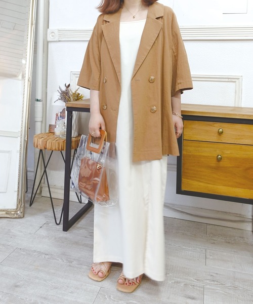 CORNERS(コーナーズ)の「スリットキャミワンピース(ワンピース・レディース・ブラック/ブラウン/アイボリー・S/M/L)」の18枚目の写真