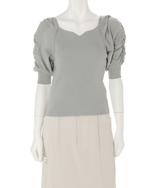 MERCURYDUO（マーキュリーデュオ）の「2WAYギャザリングパワショルリブニット（ニット/セーター・レディース・オフホワイト/ブラック/ミント/パープル・FREE）」の17枚目の写真