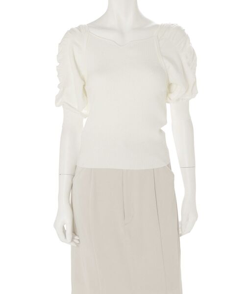 MERCURYDUO（マーキュリーデュオ）の「2WAYギャザリングパワショルリブニット（ニット/セーター・レディース・オフホワイト/ブラック/ミント/パープル・FREE）」の18枚目の写真