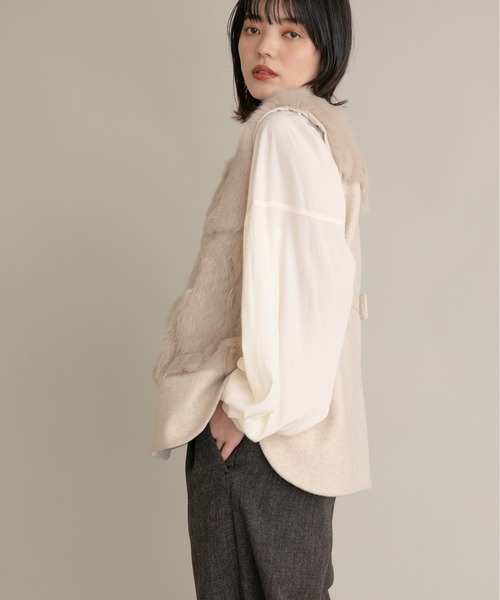 Eimee Law ファー&メルトンミドル丈ベストジレ Eimee Law（エイミーロウ）の「ファー&メルトンミドル丈