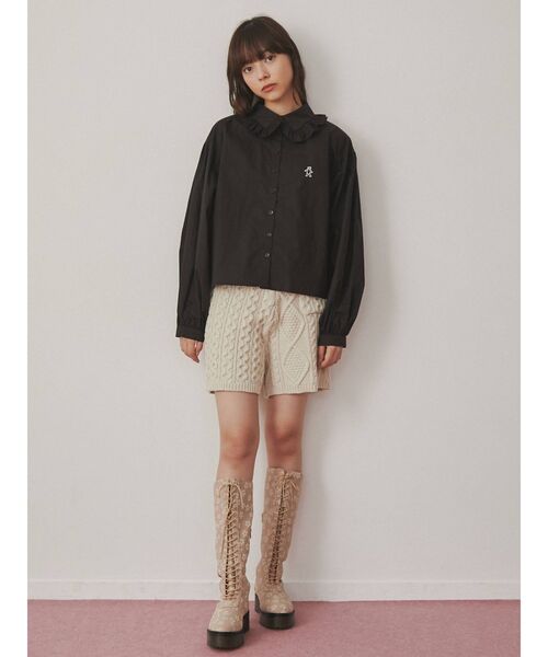 merry jenny（メリージェニー）の「bear刺繍フリルカラーブラウス（シャツ/ブラウス・レディース・ブラック/オフホワイト/ピンク・FREE）」の17枚目の写真