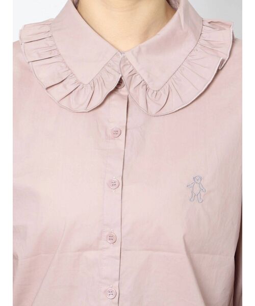 merry jenny（メリージェニー）の「bear刺繍フリルカラーブラウス（シャツ/ブラウス・レディース・ブラック/オフホワイト/ピンク・FREE）」の6枚目の写真