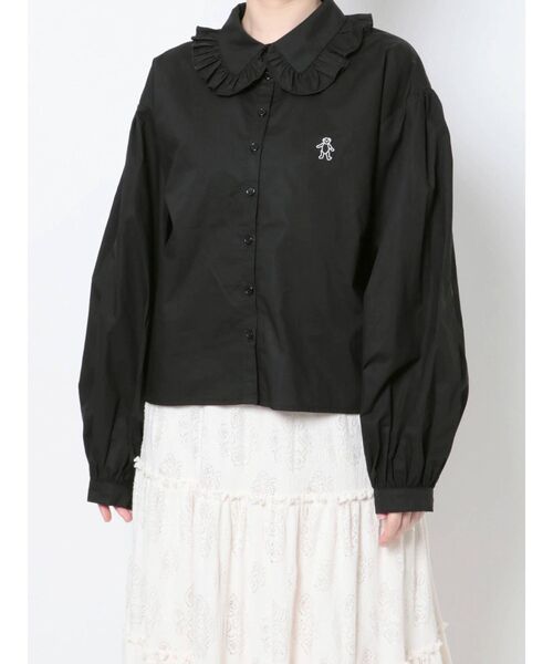 merry jenny（メリージェニー）の「bear刺繍フリルカラーブラウス（シャツ/ブラウス・レディース・ブラック/オフホワイト/ピンク・FREE）」の11枚目の写真