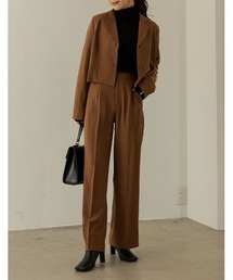 Re:EDIT | [2022A/W COLLECTION][低身長サイズ有][2点セット]ショートテーラードジャケット×パンツセットアップ(セットアップ)