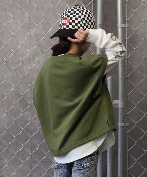 KANGOL KIDS（カンゴールキッズ）の「【KANGOL】ベストレイヤードプルオーバー（Tシャツ/カットソー・キッズ・ブラック/カーキブラウン・105/160/130/150/140/120）」の21枚目の写真