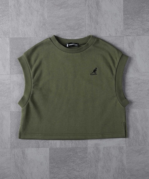 KANGOL KIDS（カンゴールキッズ）の「【KANGOL】ベストレイヤードプルオーバー（Tシャツ/カットソー・キッズ・ブラック/カーキブラウン・105/160/130/150/140/120）」の15枚目の写真