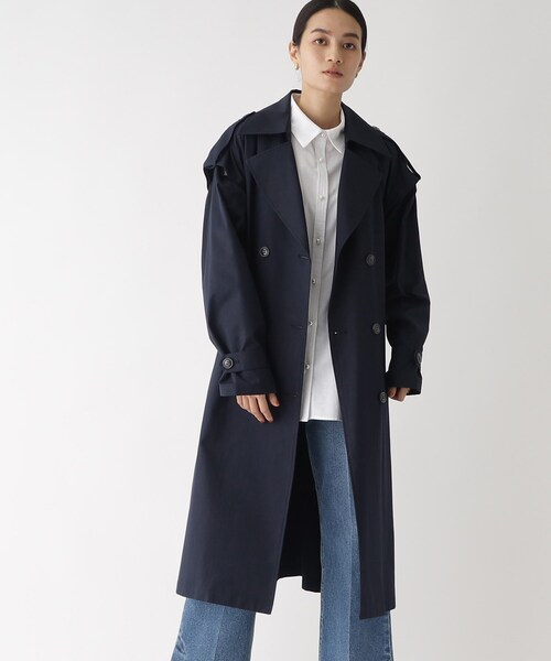 OPAQUE.CLIP（オペークドットクリップ）の「◆【2WAY】ツイルトレンチコート（トレンチコート・レディース・ベージュ/ネイビー・40/38/36）」の2枚目の写真