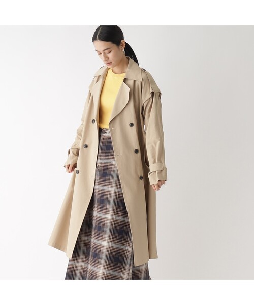 OPAQUE.CLIP（オペークドットクリップ）の「◆【2WAY】ツイルトレンチコート（トレンチコート・レディース・ベージュ/ネイビー・40/38/36）」の9枚目の写真