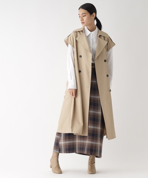 OPAQUE.CLIP（オペークドットクリップ）の「◆【2WAY】ツイルトレンチコート（トレンチコート・レディース・ベージュ/ネイビー・40/38/36）」の10枚目の写真