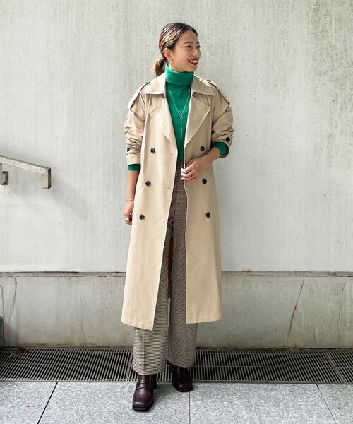 OPAQUE.CLIP（オペークドットクリップ）の「◆【2WAY】ツイルトレンチコート（トレンチコート・レディース・ベージュ/ネイビー・40/38/36）」の4枚目の写真