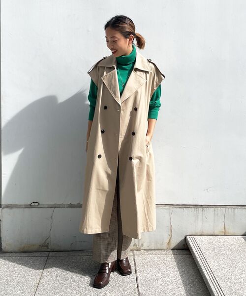 OPAQUE.CLIP（オペークドットクリップ）の「◆【2WAY】ツイルトレンチコート（トレンチコート・レディース・ベージュ/ネイビー・40/38/36）」の7枚目の写真