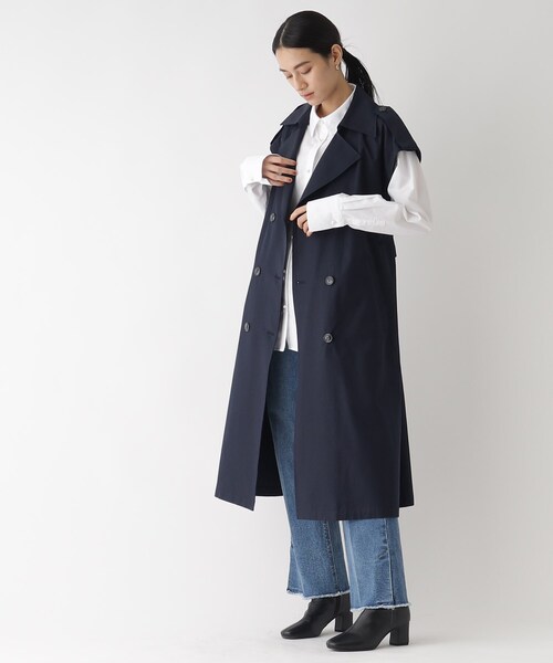 OPAQUE.CLIP（オペークドットクリップ）の「◆【2WAY】ツイルトレンチコート（トレンチコート・レディース・ベージュ/ネイビー・40/38/36）」の11枚目の写真