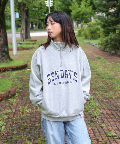 BEN DAVIS（ベンデイビス）の「【別注】【BEN DAVIS】LOGO HALF ZIP SWEAT/ロゴハーフジップスウェット（スウェット・メンズ・ネイビー/グレー/ブルー/グリーン/オートミール/チャコール・MEDIUM/LARGE/X-LARGE）」の7枚目の写真