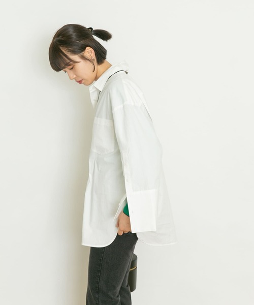 UR Lab.(アーバンリサーチラボ)の「ボタンデザインシャツ(シャツ/ブラウス・レディース・ベージュ/ブルー/アイボリー・FREE)」の10枚目の写真