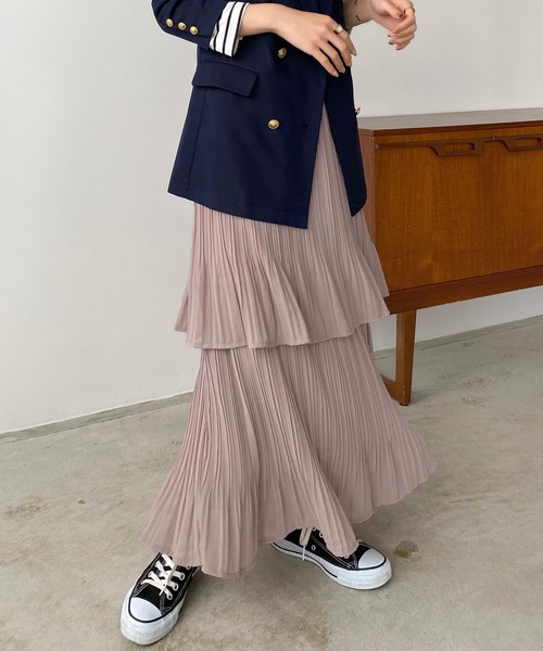 callautia（カラウティア）の「プリーツティアードスカート（スカート