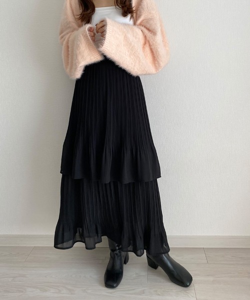 callautia(カラウティア)の「プリーツティアードスカート(スカート・レディース・ブラック/カーキ/ブラウン系その他/ホワイト/グリーン系その他/ブルーグレー/グレイッシュベージュ・SMALL/MEDIUM/LARGE/X-LARGE)」の15枚目の写真