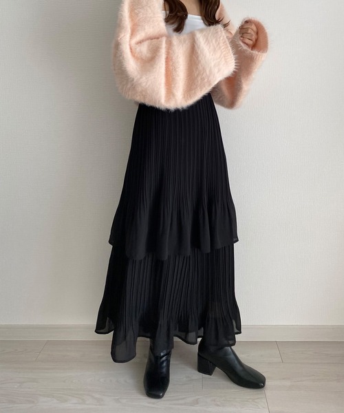 callautia(カラウティア)の「プリーツティアードスカート(スカート・レディース・ブラック/カーキ/ブラウン系その他/ホワイト/グリーン系その他/ブルーグレー/グレイッシュベージュ・SMALL/MEDIUM/LARGE/X-LARGE)」の16枚目の写真