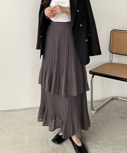 callautia（カラウティア）の「プリーツティアードスカート（スカート