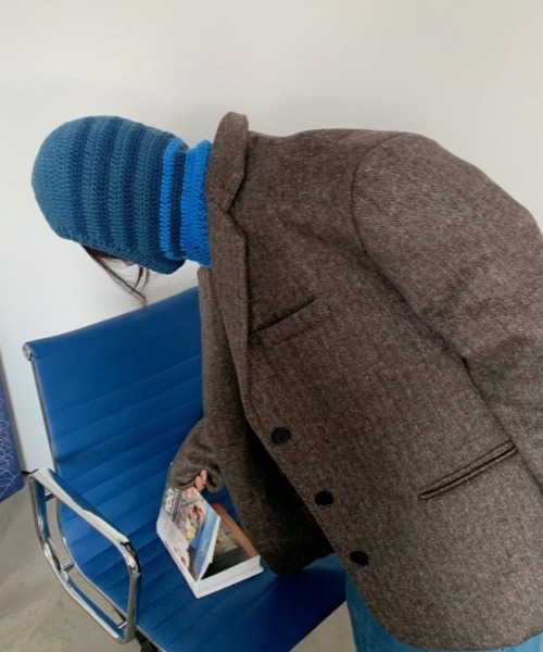 Vipoa（ヴィポア）の「ざっくりニットマルチカラーバラクラバ（ネックウォーマー/スヌード・レディース・ブルー/ピンク/アイボリー/グレー・FREE）」の9枚目の写真