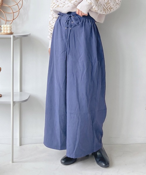 AS KNOW AS plus（アズノゥアズプラス）の「♪レースアップフレアパンツ（その他パンツ・レディース・アイボリー/ブラック/ブラウン/グリーン/ブルー・FREE）」の5枚目の写真