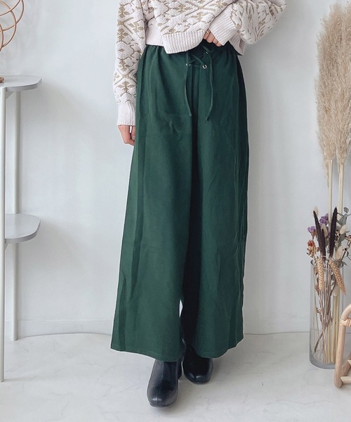 AS KNOW AS plus（アズノゥアズプラス）の「♪レースアップフレアパンツ（その他パンツ・レディース・アイボリー/ブラック/ブラウン/グリーン/ブルー・FREE）」の4枚目の写真