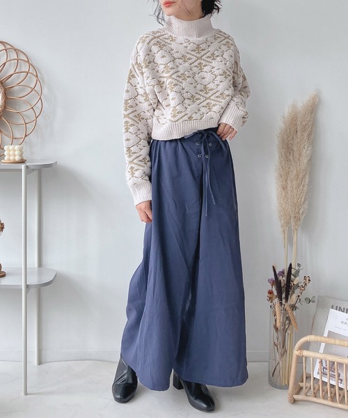 AS KNOW AS plus（アズノゥアズプラス）の「♪レースアップフレアパンツ（その他パンツ・レディース・アイボリー/ブラック/ブラウン/グリーン/ブルー・FREE）」の17枚目の写真