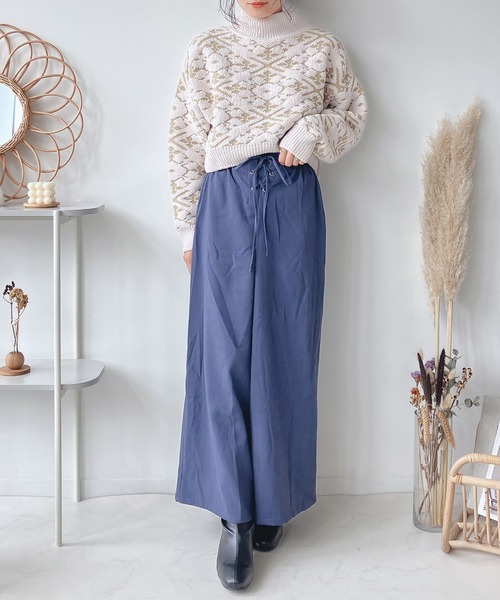 AS KNOW AS plus（アズノゥアズプラス）の「♪レースアップフレアパンツ（その他パンツ・レディース・アイボリー/ブラック/ブラウン/グリーン/ブルー・FREE）」の21枚目の写真