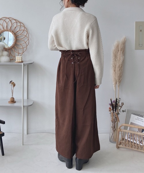 AS KNOW AS plus（アズノゥアズプラス）の「♪レースアップフレアパンツ（その他パンツ・レディース・アイボリー/ブラック/ブラウン/グリーン/ブルー・FREE）」の22枚目の写真