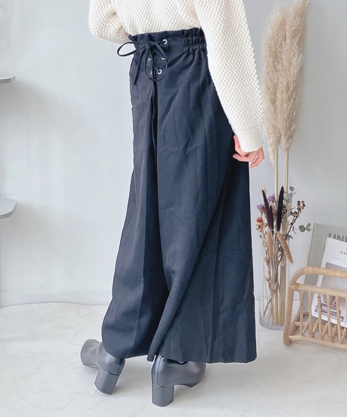 AS KNOW AS plus（アズノゥアズプラス）の「♪レースアップフレアパンツ（その他パンツ・レディース・アイボリー/ブラック/ブラウン/グリーン/ブルー・FREE）」の15枚目の写真
