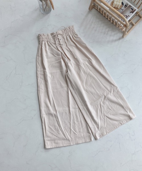 AS KNOW AS plus（アズノゥアズプラス）の「♪レースアップフレアパンツ（その他パンツ・レディース・アイボリー/ブラック/ブラウン/グリーン/ブルー・FREE）」の9枚目の写真