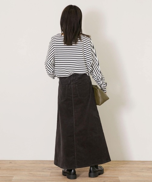 URBAN RESEARCH Sonny Label（アーバンリサーチサニーレーベル）の「コーデュロイトラペーズスカート（スカート・レディース・グレー/オレンジ/チャコールグレー・38/36）」の19枚目の写真
