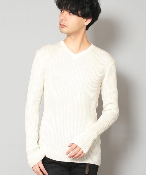 CERCA(チェルカ)の「bling leads/三者混ループヤーンRIB V/N(ニット/セーター・メンズ・ブラック/杢グレー/チャコールグレー/ワインレッド/ホワイト・MEDIUM/X-LARGE/LARGE)」の1枚目の写真